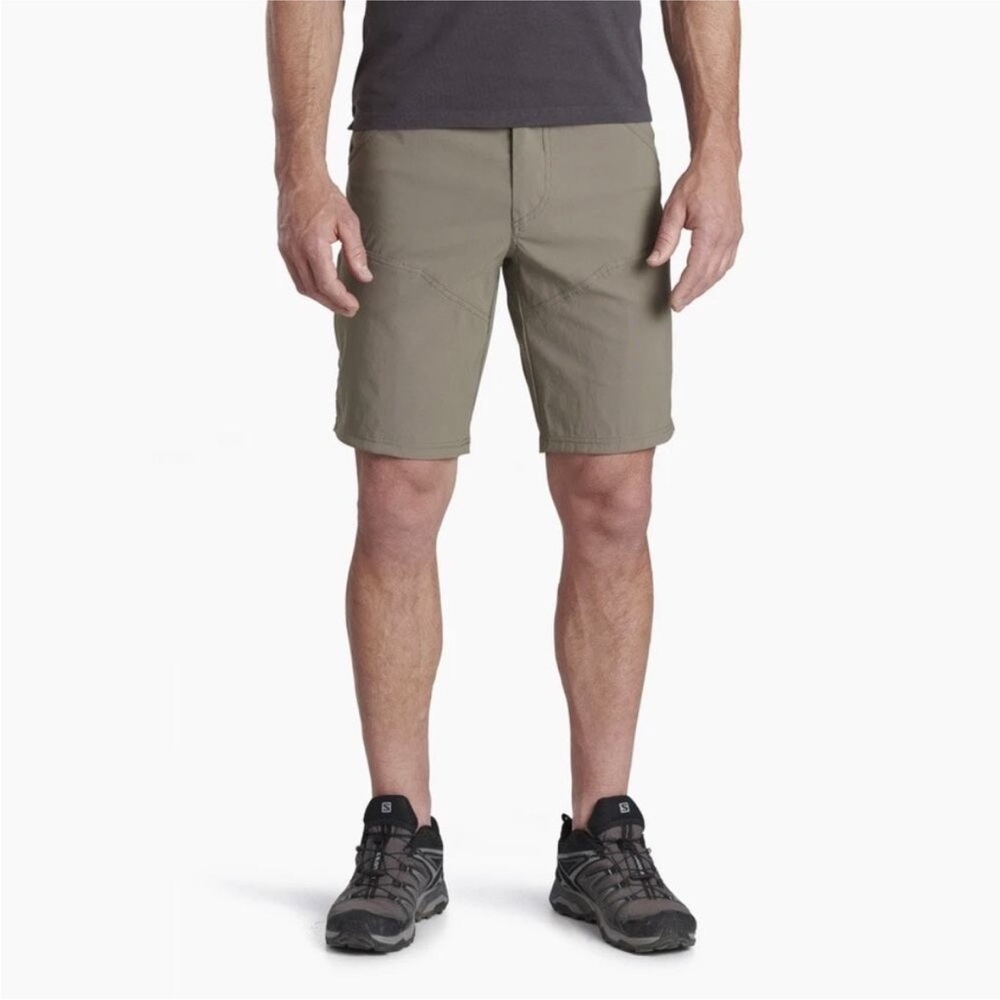 Kuhl Men's Olive Green Grey white stitching Outdoor Shorts w 35
